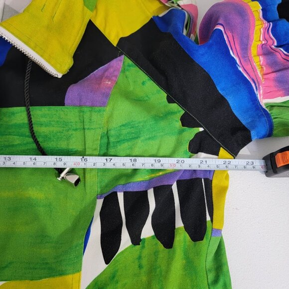 Vintage Berek Abstract Wearable Artsy Jacket Sz XL Full Zip Pockets Flare Sleeve - Picture 8 of 13